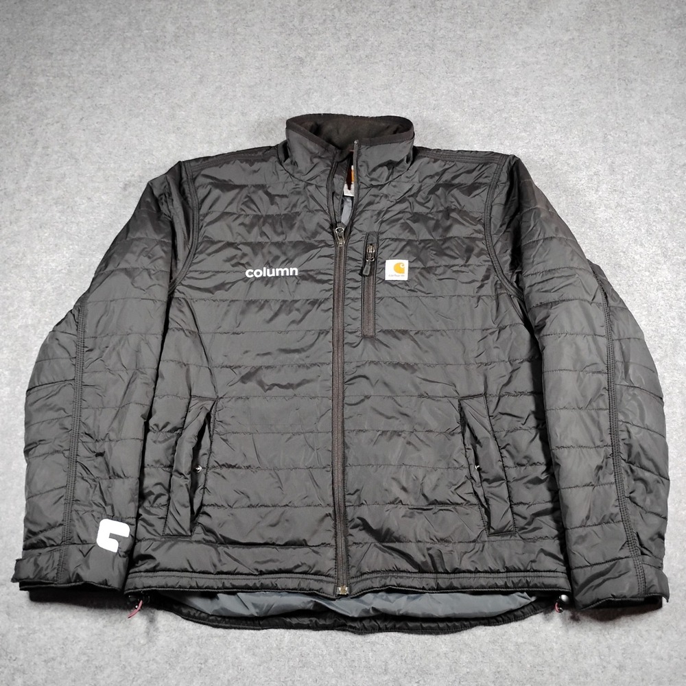 Carhartt Mens Gilliam Jacket Black Quilted Insulated Puffer Coat 102208 Medium